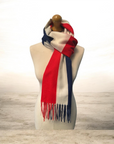 Union Jack British Flag Cotton Blend Scarf – Red, White & Navy