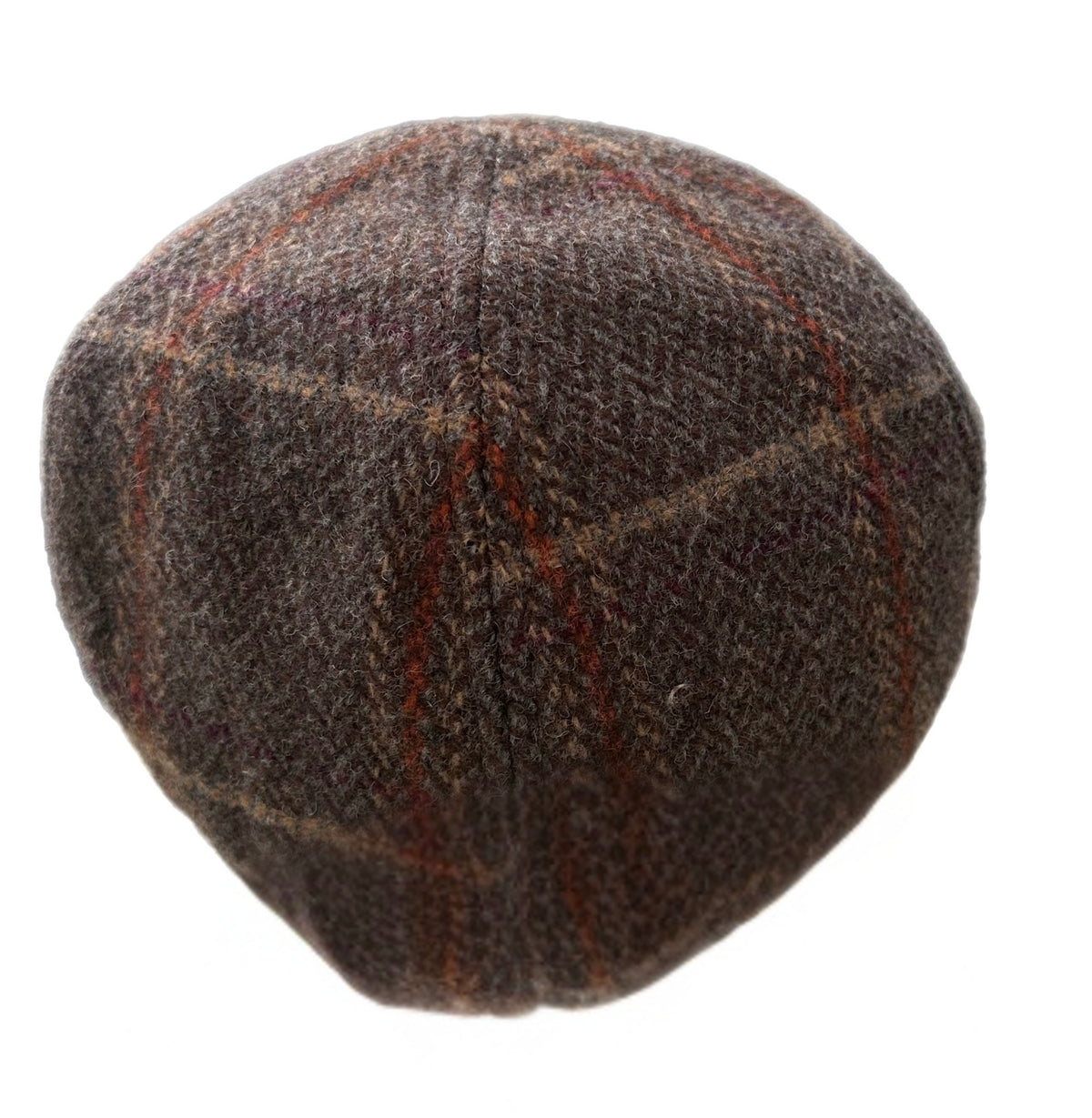 6 Panel Flat Cap, Plaid Wool Blend Hat, Classic Ivy Cap, British Style Cap