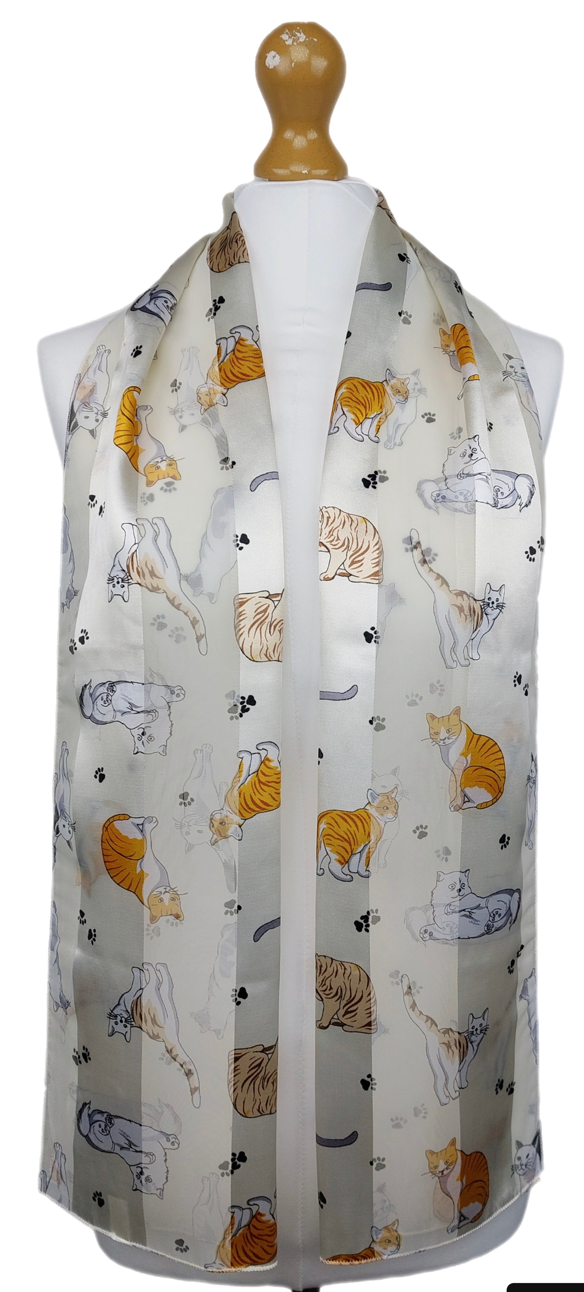 Multi Cats Breed Silky Satin Soft Ladies Scarf Shawl Wrap