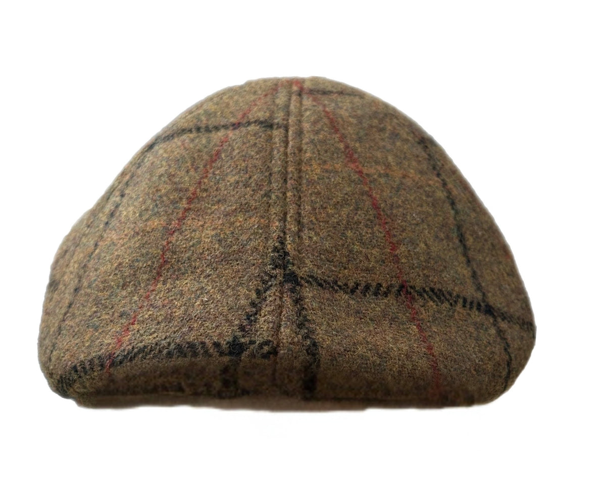 6 Panel Flat Cap, Plaid Wool Blend Hat, Classic Ivy Cap, British Style Cap