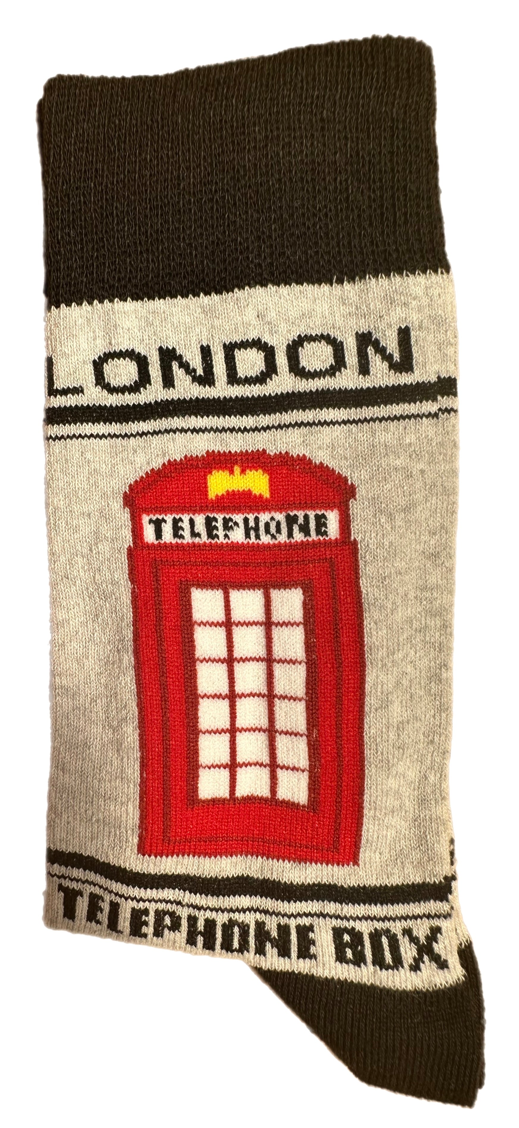 London Telephone Box, Red Telephone Booth Calf Socks, Novelty Fun Gift Unisex Socks