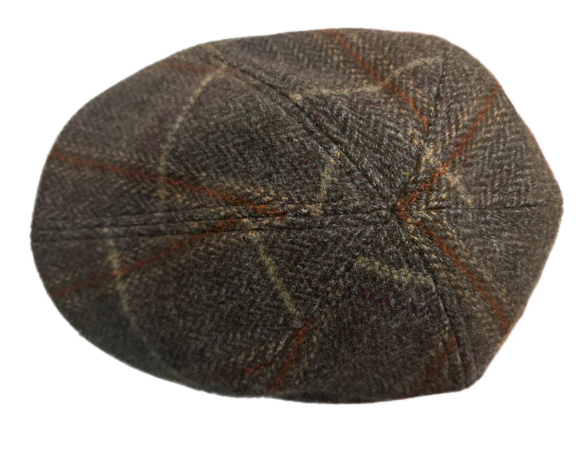 6 Panel Flat Cap, Plaid Wool Blend Hat, Classic Ivy Cap, British Style Cap
