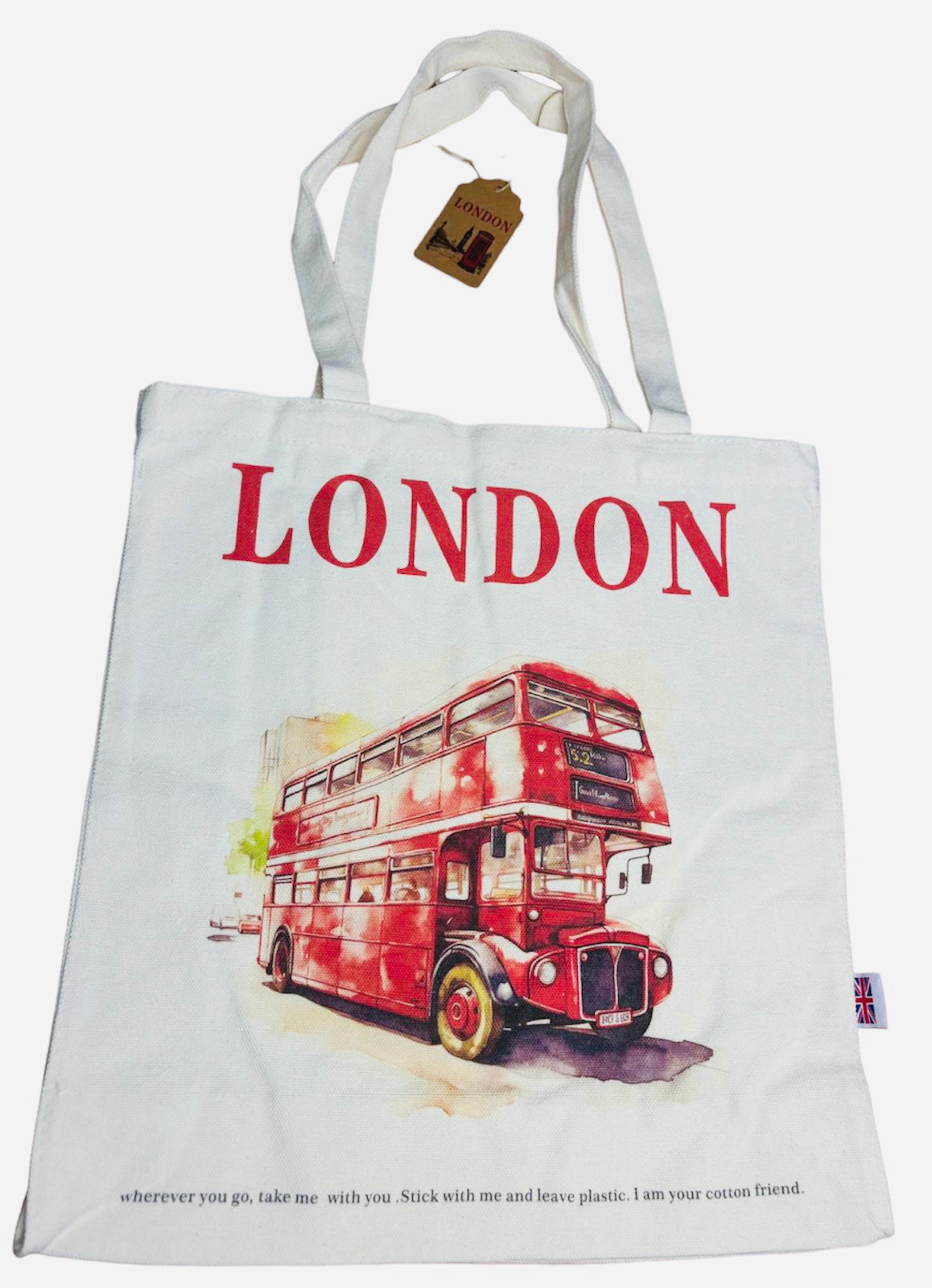 London Tote Bag Reusable Shopping Bag Cotton Shoulder Bag