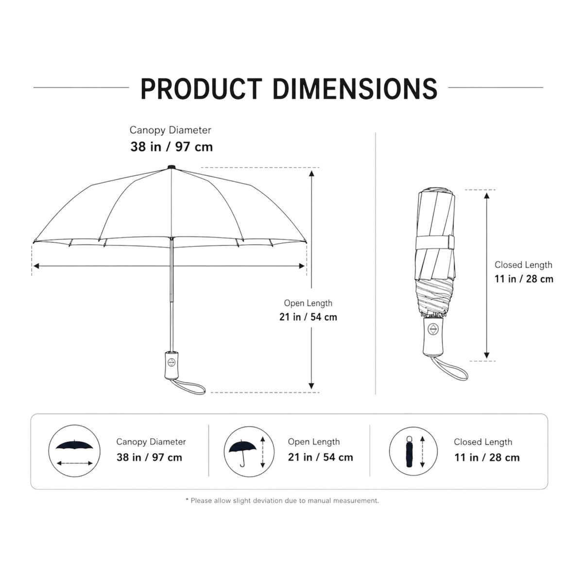 Classic Tartan Compact Travel Umbrella – Auto Open &amp; Close Brolly
