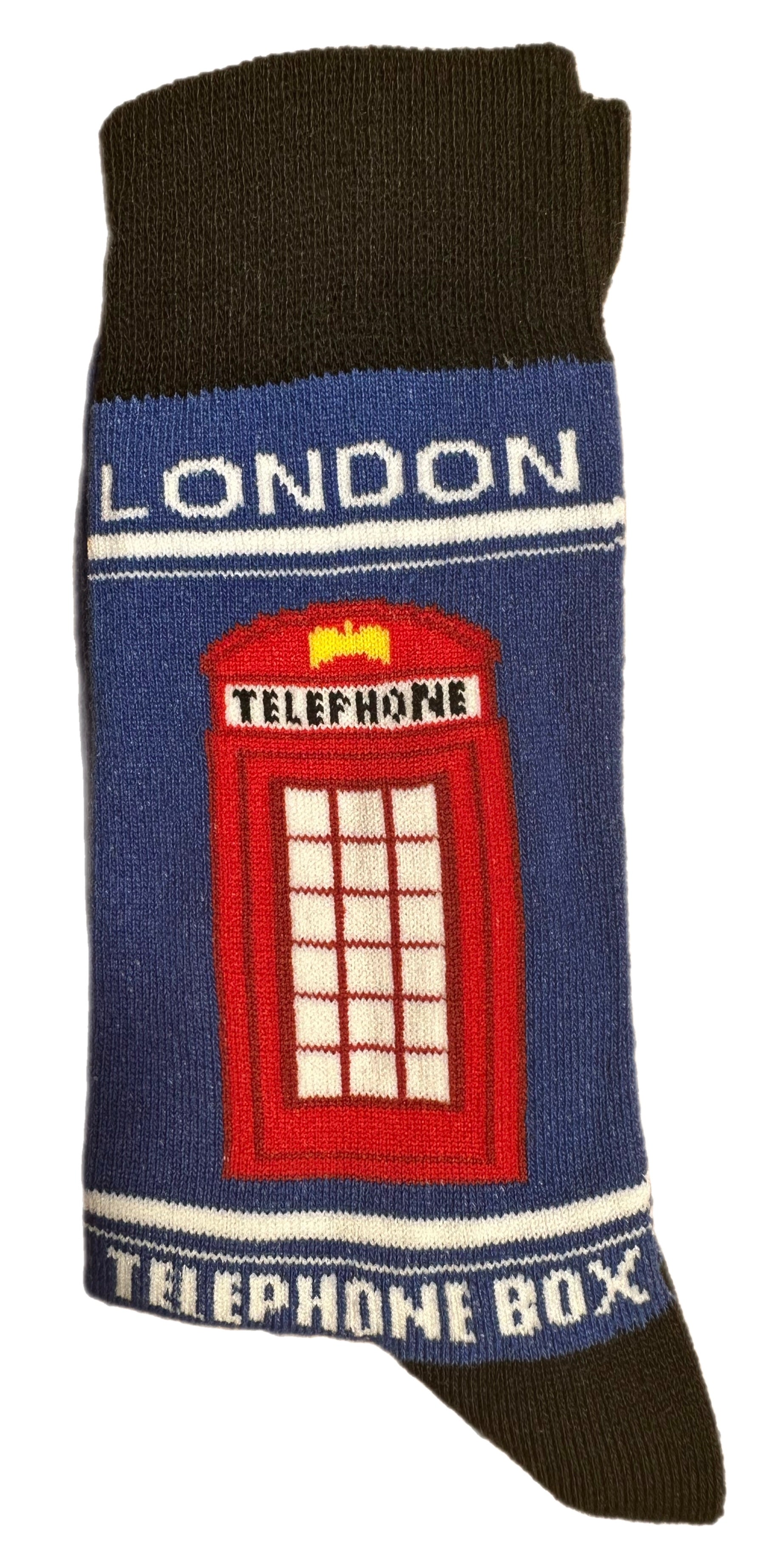 London Telephone Box, Red Telephone Booth Calf Socks, Novelty Fun Gift Unisex Socks