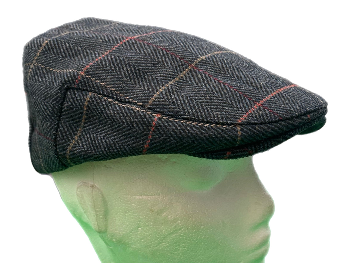 Wool Blend Flat Cap, Vintage Check Plaid Ivy Cap, Gift for Him