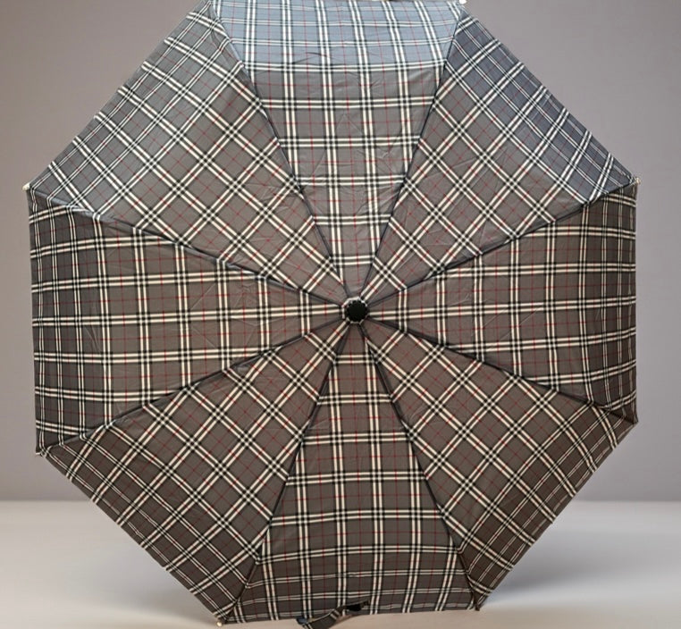 Classic Tartan Design Auto Open &amp; Close Umbrella, Compact Travel Size Brolly