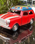 Vintage Union Jack Roof Ornament Tin Metal Retro Red Mini Cooper Car Antique