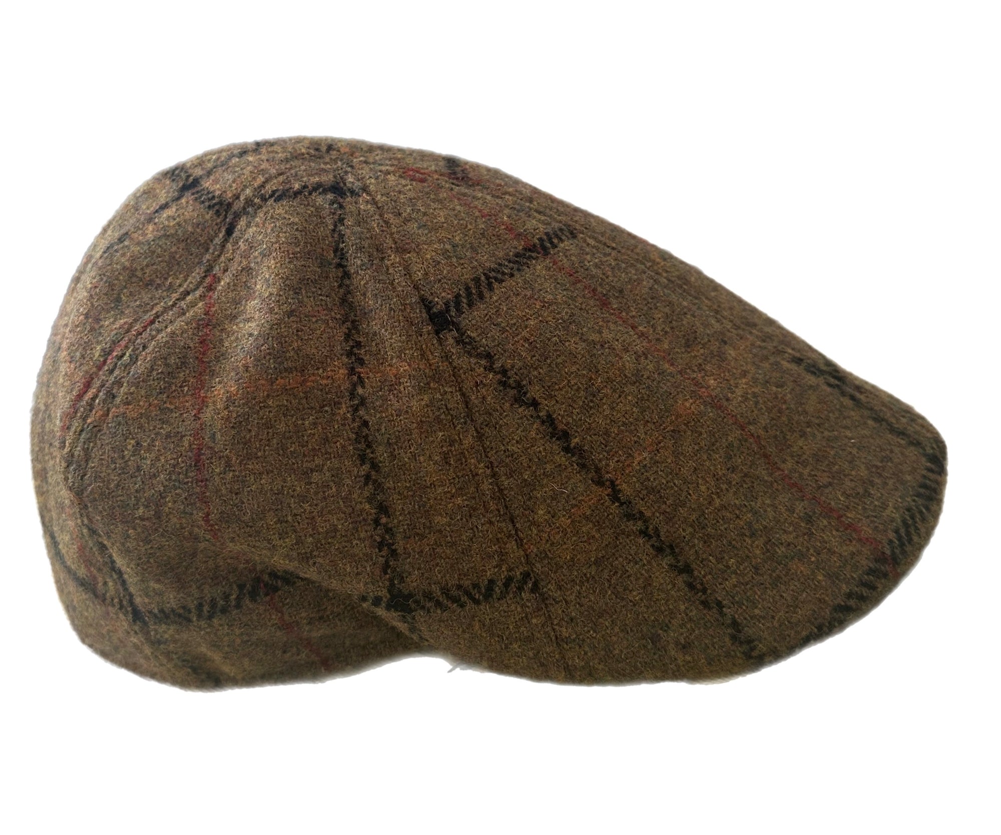 6 Panel Flat Cap, Plaid Wool Blend Hat, Classic Ivy Cap, British Style Cap