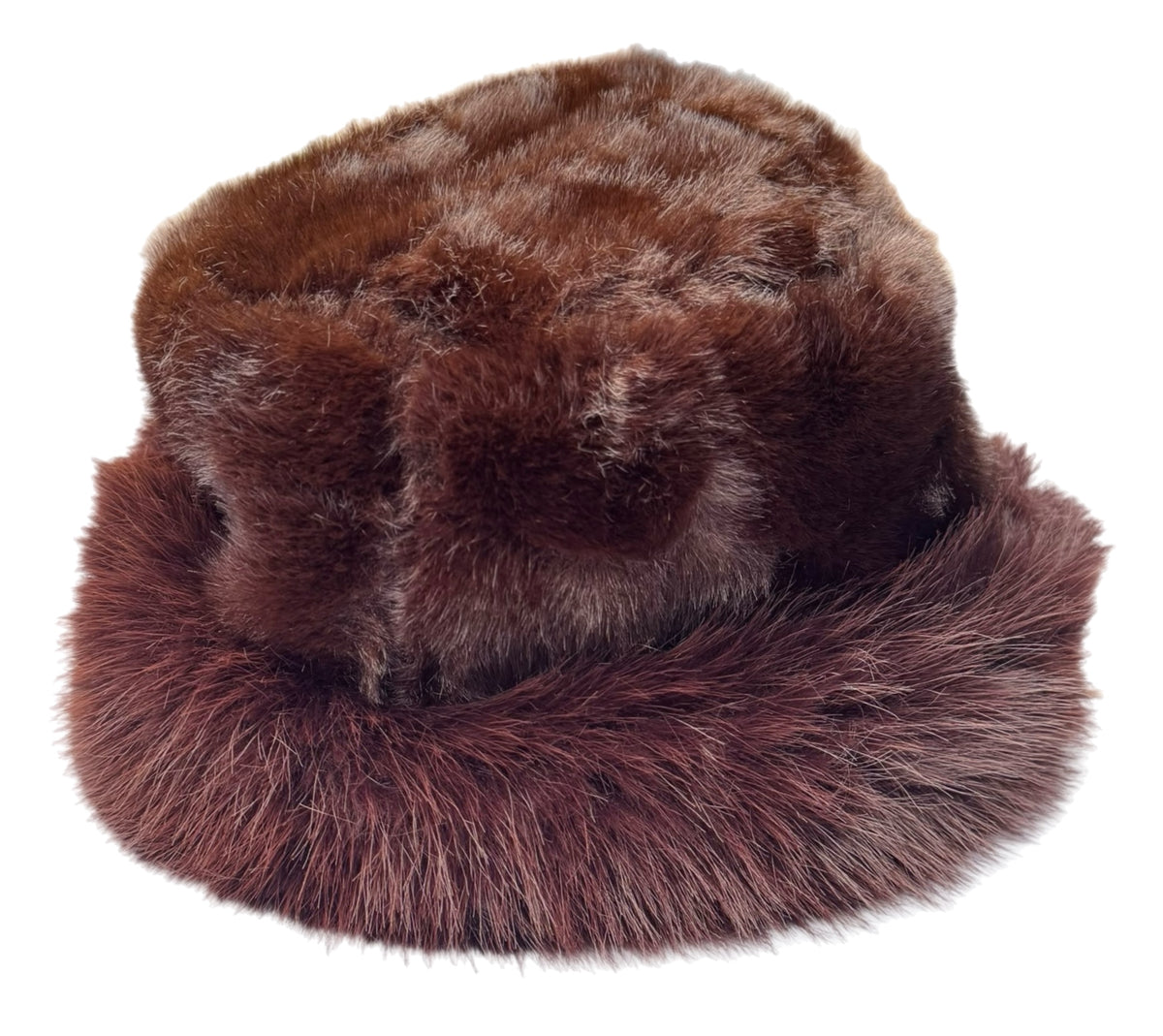 Women's Faux Fur Russian Cossack Bucket Hat Adjustable Winter Cap