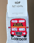 London Red Bus Double Decker Bus Socks, Novelty Fun Gift Unisex Cotton Socks