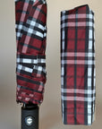 Classic Tartan Design Auto Open & Close Umbrella, Compact Travel Size Brolly