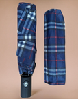 Classic Tartan Compact Travel Umbrella – Auto Open & Close Brolly