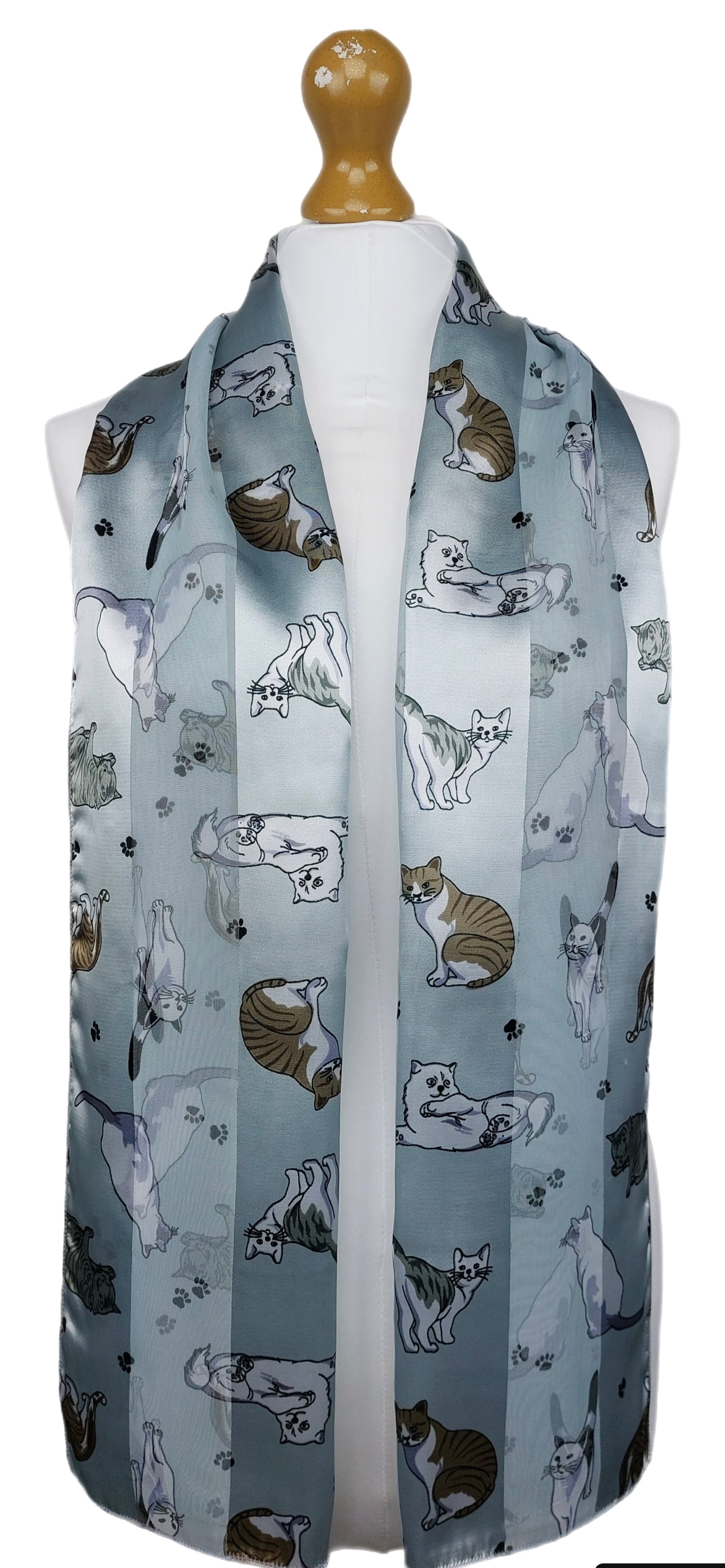 Multi Cats Breed Silky Satin Soft Ladies Scarf Shawl Wrap
