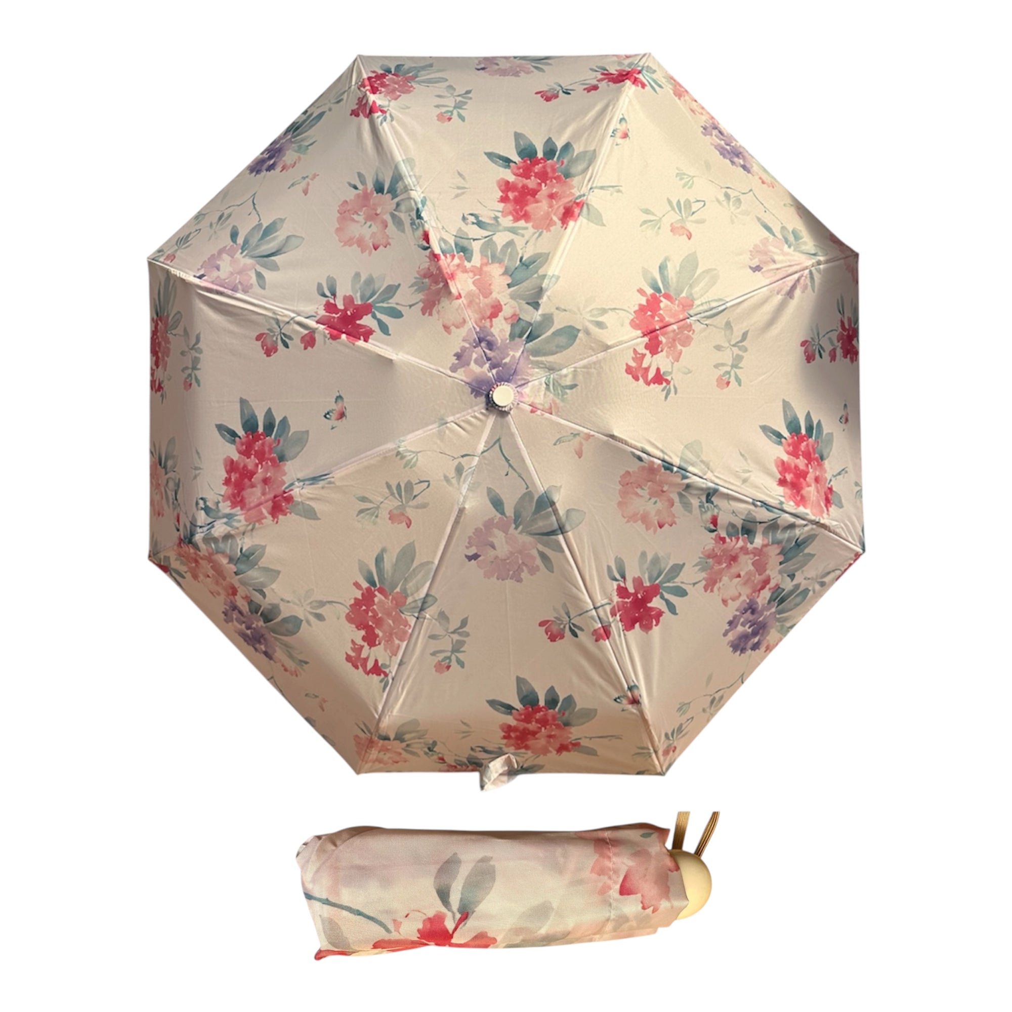 Ultra-Compact Hydrangea Floral Travel Umbrella | Lightweight Aluminium Frame (20cm)