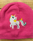 Girls Kids Unicorn Warm Winter Pink Hat Beanie 3-5 Years
