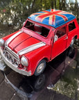 Vintage Union Jack Roof Ornament Tin Metal Retro Red Mini Cooper Car Antique