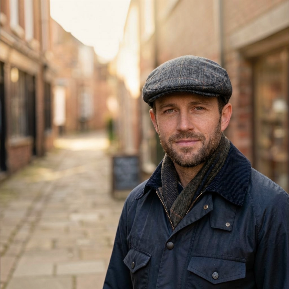 Wool Blend Flat Cap, Vintage Check Plaid Ivy Cap, Gift for Him