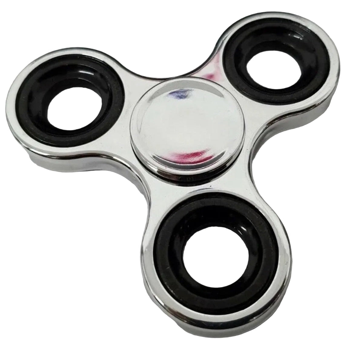 Shiny Silver Fidget Spinner Hand Focus Spin Fast Bearing Stress Toy