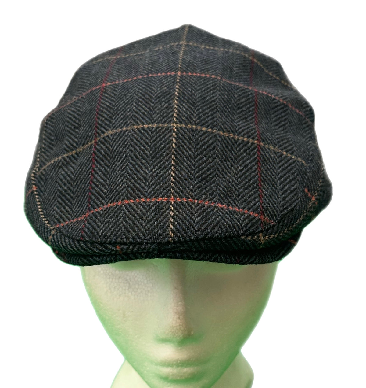 Wool Blend Flat Cap, Vintage Check Plaid Ivy Cap, Gift for Him