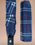 Classic Tartan Design Auto Open & Close Umbrella, Compact Travel Size Brolly