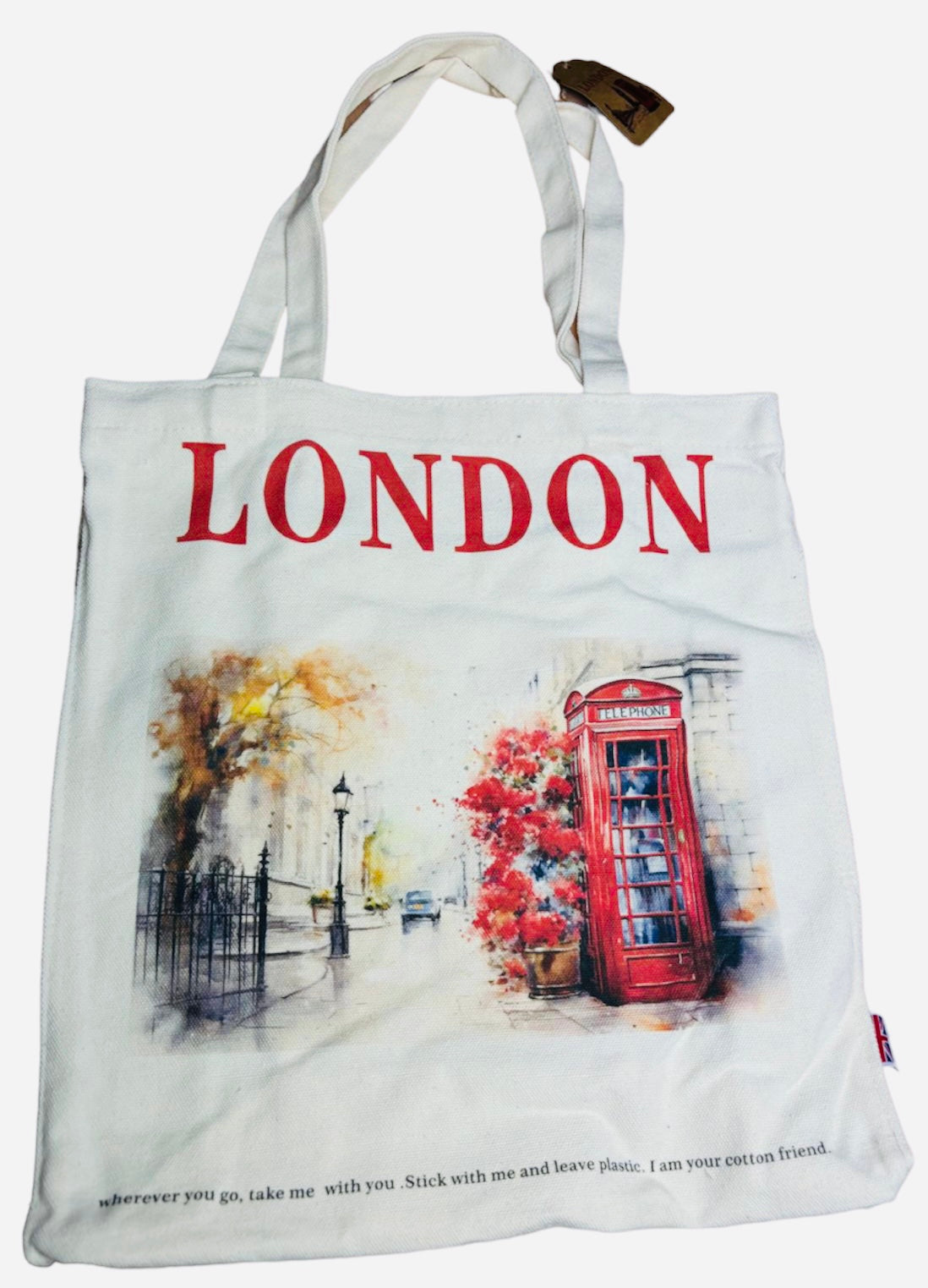 London Tote Bag Reusable Shopping Bag Cotton Shoulder Bag