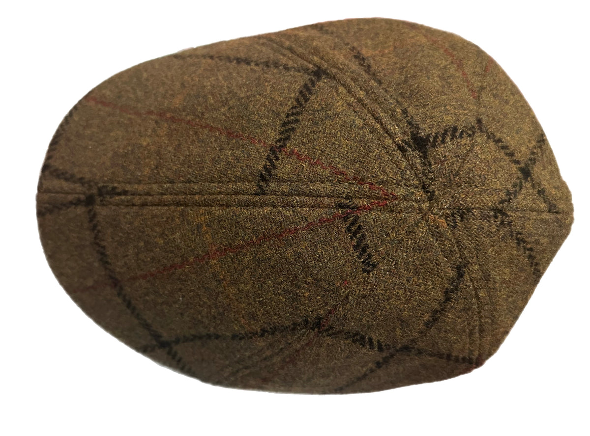 6 Panel Flat Cap, Plaid Wool Blend Hat, Classic Ivy Cap, British Style Cap