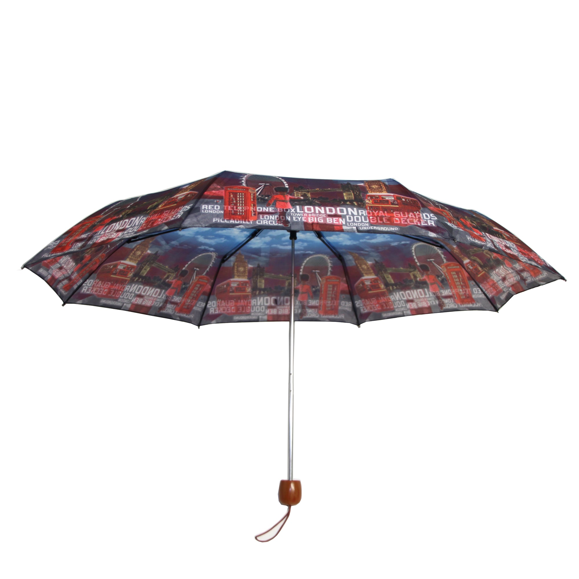 Manual London Royal Guard Tower Bridge Phone Box Portable Folding Umbrella