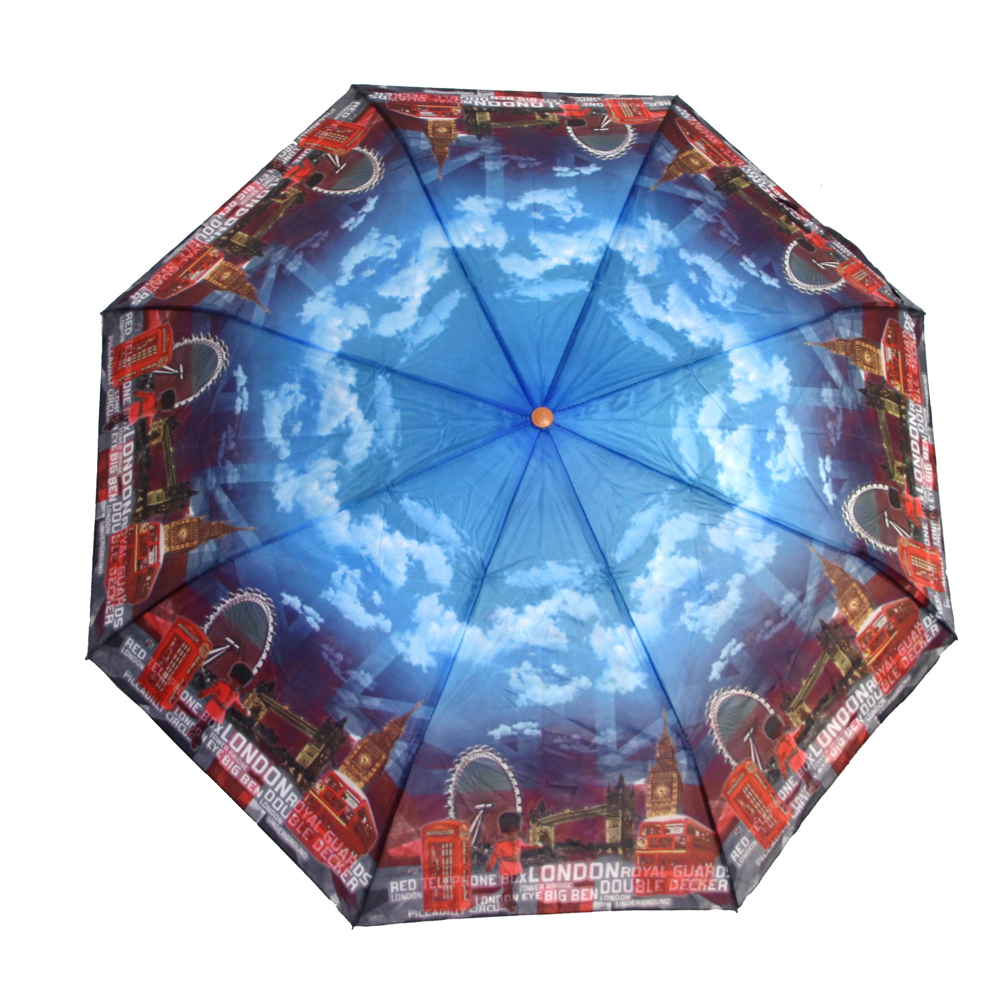 Manual London Royal Guard Tower Bridge Phone Box Portable Folding Umbrella