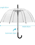 Full Clear Dome Auto Open Umbrella