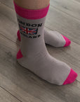 Seamless Union Jack London England Cotton Rich Socks, Novelty Fun Gift Ladies Women’s Socks