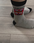 Seamless London Red Bus Double Decker Bus Cotton Rich Socks, Novelty Fun Gift Socks