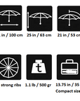 Wooden Handle Compact Auto Open&Close Crook Umbrella
