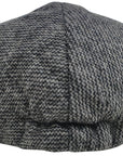 Men's Hat Check Tweed Light Grey Wool Blend Flat Caps