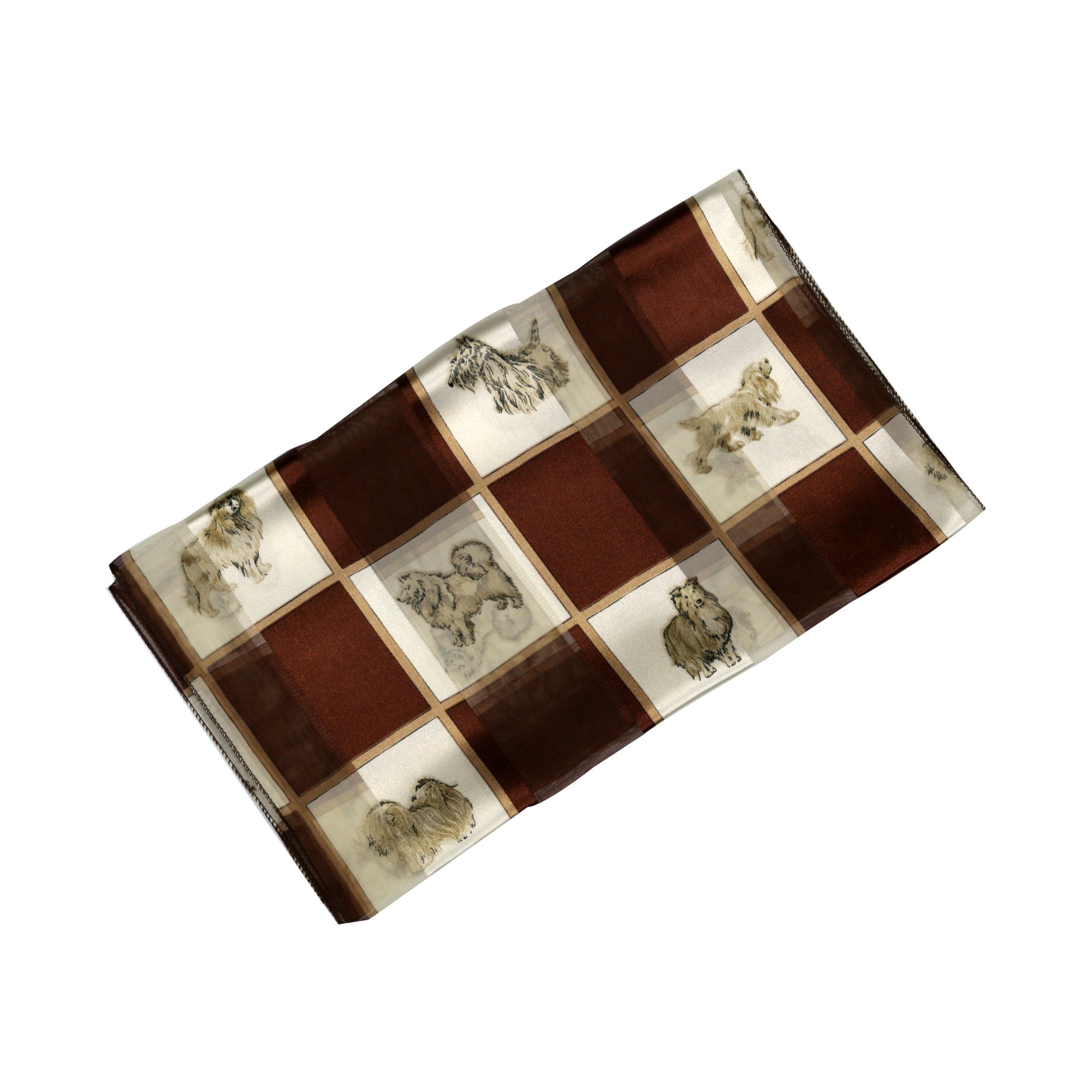 Cute Dog Checked Design Scarves