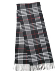 Soft Black Tartan Check Plaid Large Unisex Winter Scarf Shawl