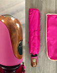 Pink Auto Open Foldable Compact Umbrella